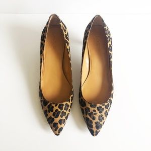 J. Crew Leopard Calf Hair Kitten Heels